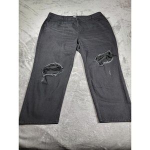 Old Navy Womens Distressed‎ Denim Jeans Black Size 24 Plus 44x27 NEW